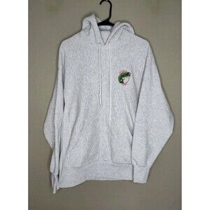 Vintage lee heavyweight pullover hoodie size large gray rather be fishing Fish